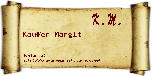 Kaufer Margit névjegykártya